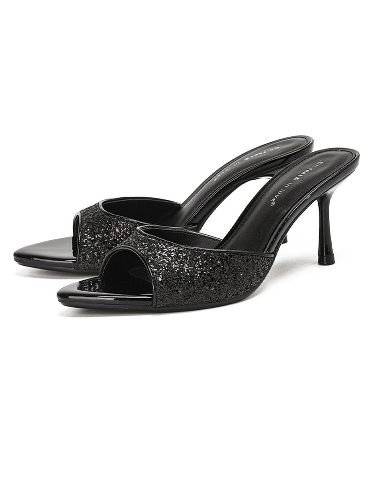 Pumps mit Glitzer und Zehen