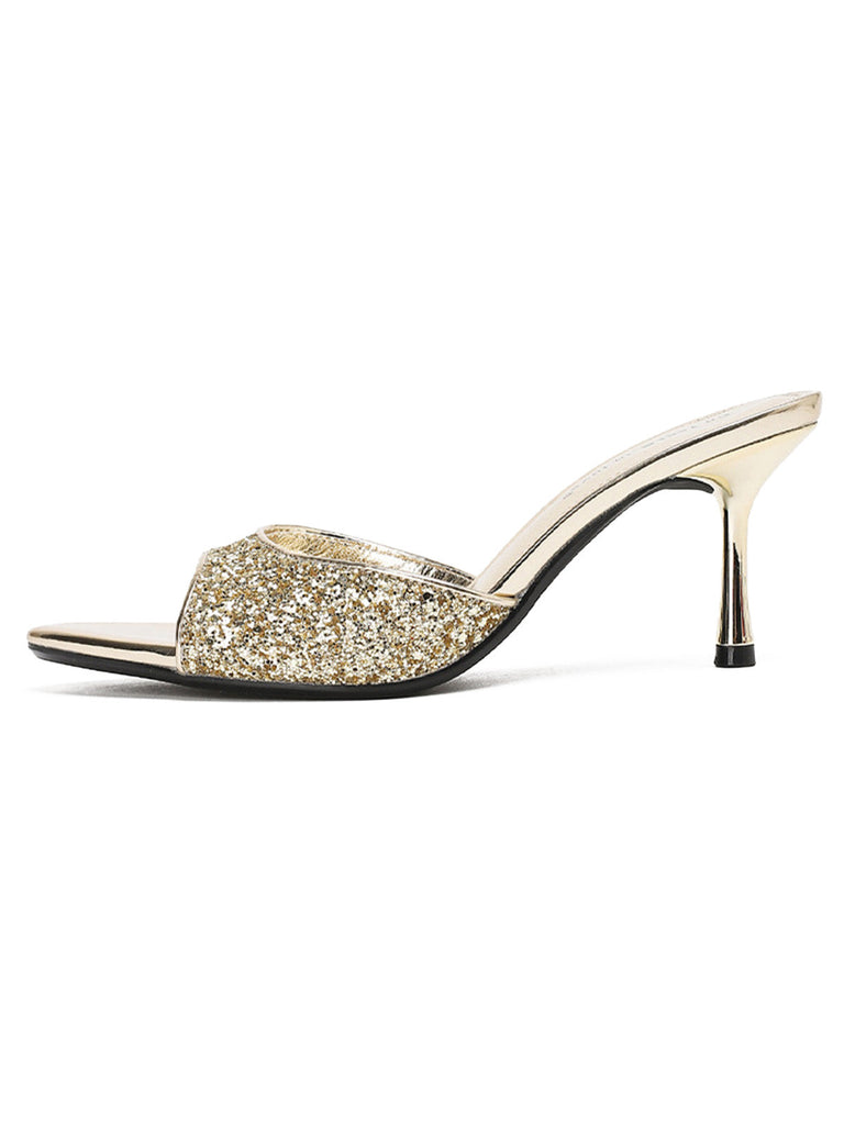 Pumps mit Glitzer und Zehen
