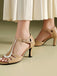 Peeptoe-Sandalen mit Cut-Outs, farblich abgesetzten Riemchen, Größe 8
