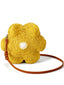 Gelbe handgewebte Umhängetasche in Blumenform
