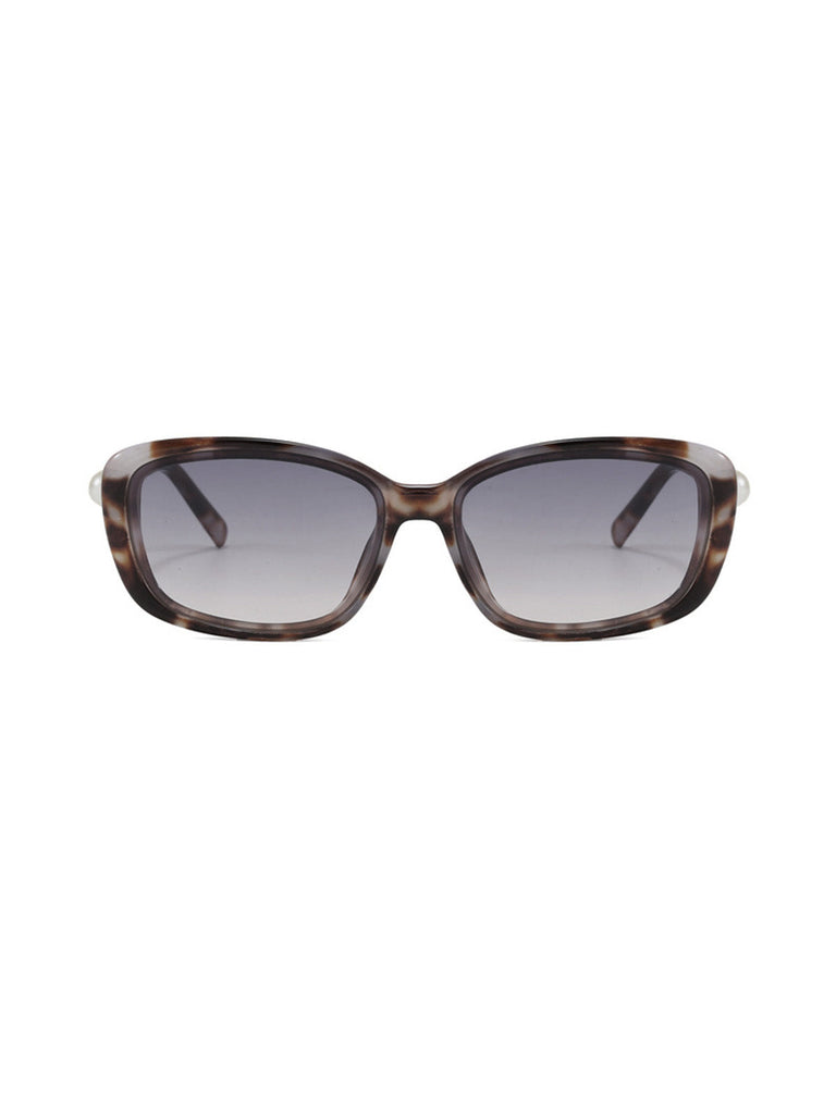 Schwarze Vintage Sonnenbrille mit Perlen und Square