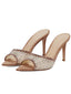 High-Heel-Sandalen mit Strass und spitzer Zehenpartie