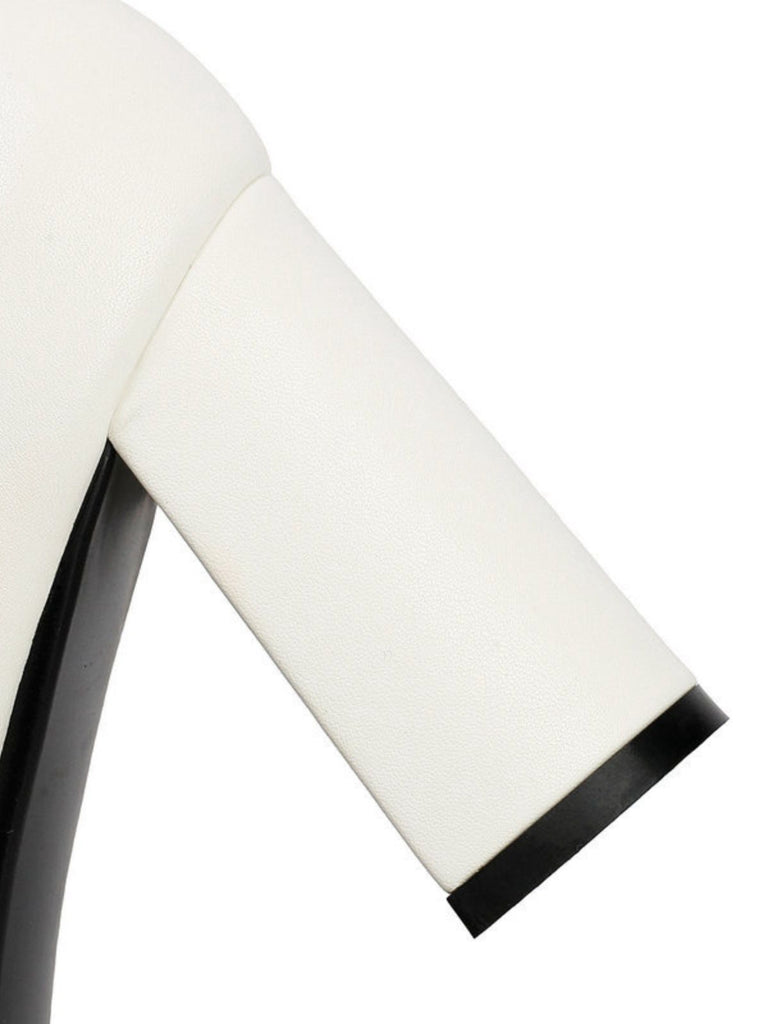 Farbblock-Schuhe mit Perlen und Schleife