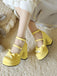 Vintage Mary-Jane Plateau-Pumps mit Schleife