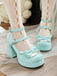 Vintage Mary-Jane Plateau-Pumps mit Schleife