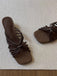 Vintage Sandalen mit Riemchen und eckiger Zehenpartie