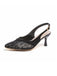 Vintage Slingback-Heels mit Spitze und spitzer Zehenpartie