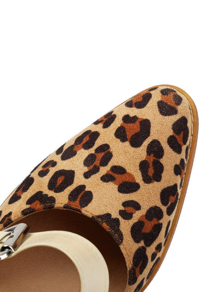 Leoparden-Printe Pumps mit High Heel und Mary Jane