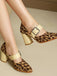 Leoparden-Printe Pumps mit High Heel und Mary Jane