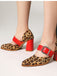 Leoparden-Printe Pumps mit High Heel und Mary Jane