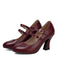 Lederne Mary-Jane Schuhe mit Blockabsatz