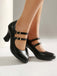 Lederne Mary-Jane Schuhe mit Blockabsatz
