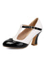 Vintage Mary-Jane-Pumps aus Lackleder im Colorblock-Design