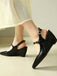 Leder-Schuhe mit Spitz und Wedge
