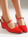 Leder-Schuhe mit Spitz und Wedge