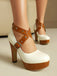 Vintage Pumps mit Farbblock und Mary Jane