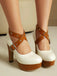 Vintage Pumps mit Farbblock und Mary Jane