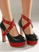 Vintage Pumps mit Farbblock und Mary Jane