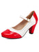 Leder-Schuhe mit Farbblock und Patent