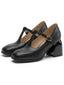 Mary Jane T-Steg Pumps mit Schnalle und Trichterabsatz