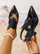 Schwarze Pumps mit Spitz und Slingback