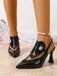 Schwarze Pumps mit Spitz und Slingback