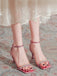 Rosa Sandalen mit Kristall und Riemen