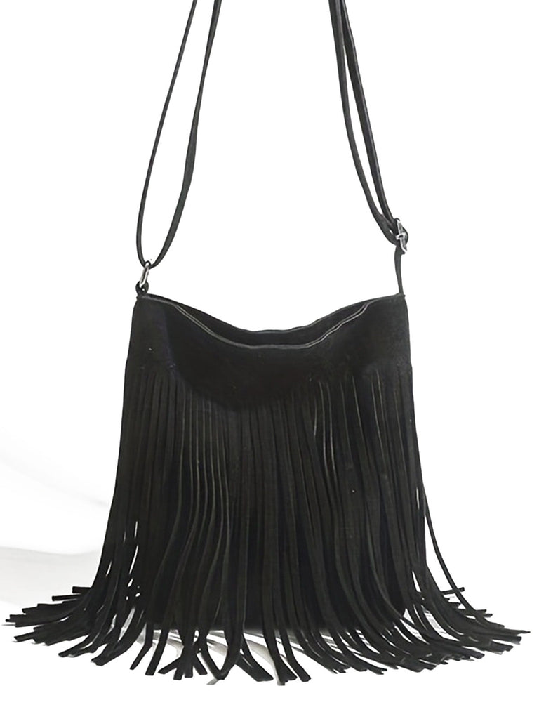 Vintage Boho Tasche mit verstellbarer Träger und Fransen
