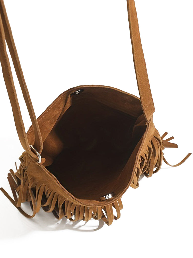 Vintage Boho Tasche mit verstellbarer Träger und Fransen