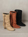 Vintage Boots mit Fransen und Mid