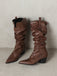 Vintage Boots mit Spitz und Hoch