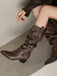 Vintage Boots mit Spitz und Hoch