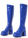 Plateau-Stiefeletten mit runder Spitze und Blockabsatz