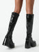 Plateau-Stiefeletten mit runder Spitze und Blockabsatz