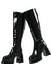Plateau-Stiefeletten mit runder Spitze und Blockabsatz