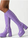 Plateau-Stiefeletten mit runder Spitze und Blockabsatz