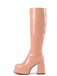 Plateau-Stiefeletten mit runder Spitze und Blockabsatz
