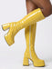 Plateau-Stiefeletten mit runder Spitze und Blockabsatz