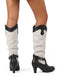 Vintage Western-Boots mit Blockabsatz und zweifarbigem Design