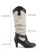 Vintage Western-Boots mit Blockabsatz und zweifarbigem Design