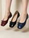 Vintage Ballerina-Schuhe mit Schleife und eckiger Spitze