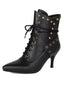 Gothic Stiefel mit Schnürung und goldenen Nieten