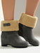 Vintage Stiefeletten in Veloursoptik mit Keilabsatz und Teddybesatz