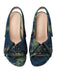 Plateau-Slingback-Sandalen aus Batik-Denim mit Sternnieten