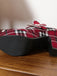 Rote karierte Mary-Jane-Pumps mit Schmetterling und Plateausohle