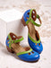 Vintage Spangenschuhe mit Cut-outs und niedrigem Blockabsatz