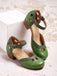 Vintage Spangenschuhe mit Cut-outs und niedrigem Blockabsatz