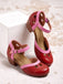 Vintage Spangenschuhe mit Cut-outs und niedrigem Blockabsatz