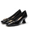 Quadratische Zehenpartie Patent High Heels Schuhe