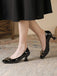 Quadratische Zehenpartie Patent High Heels Schuhe
